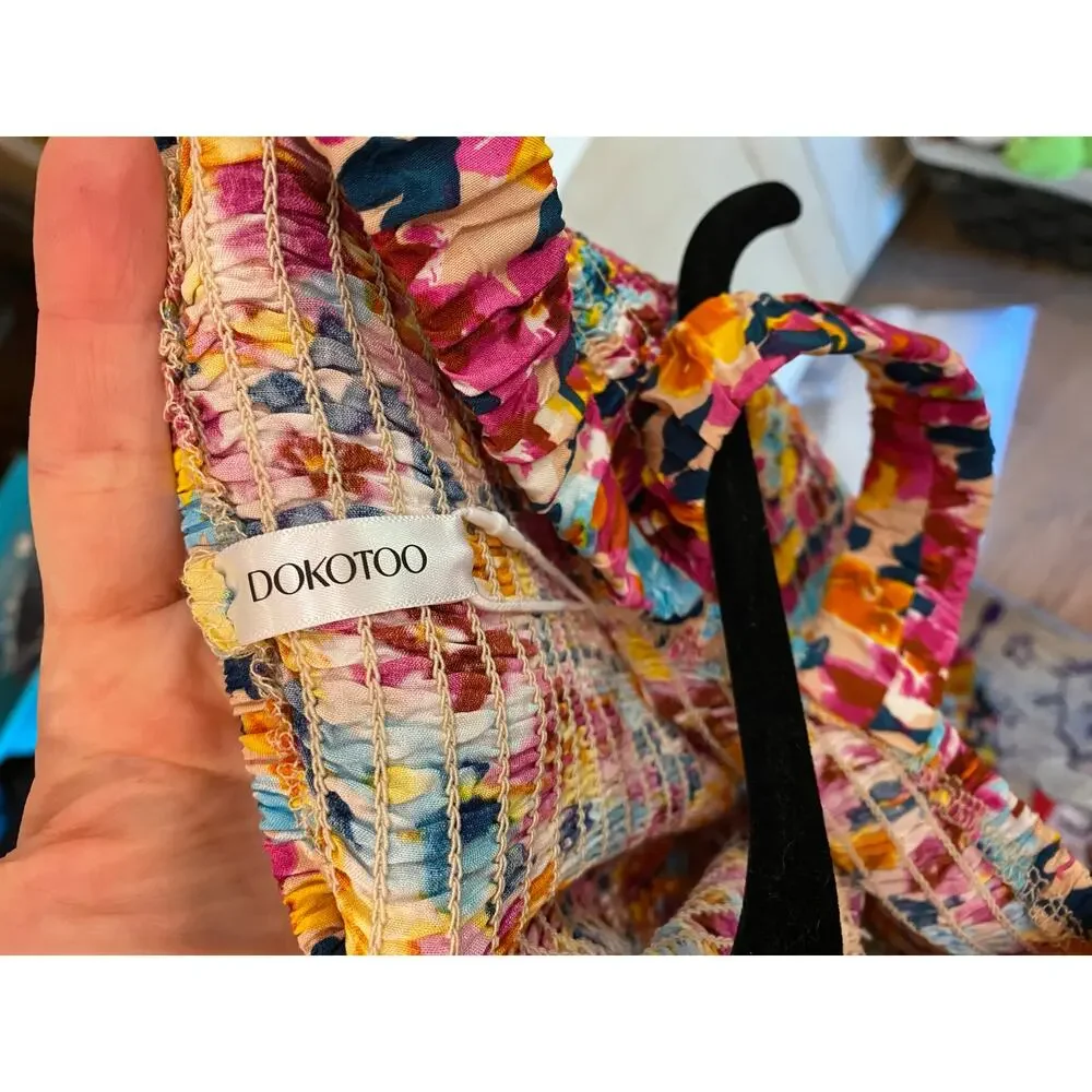 Dokotoo colorful floral wide leg jumpsuit with pockets - Picture 5 of 7